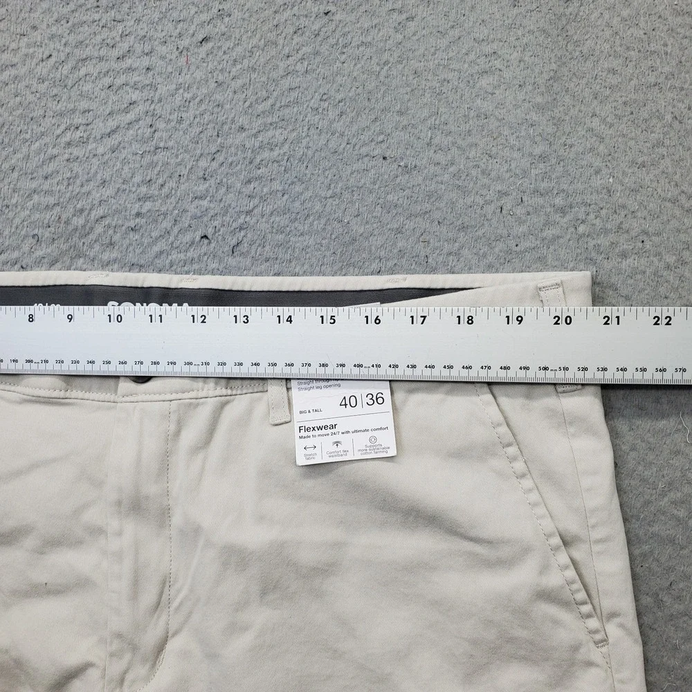 Sonoma Chino Pants Mens 40/36 Tan Flexwear Stretch Slash Pocket Straight Leg